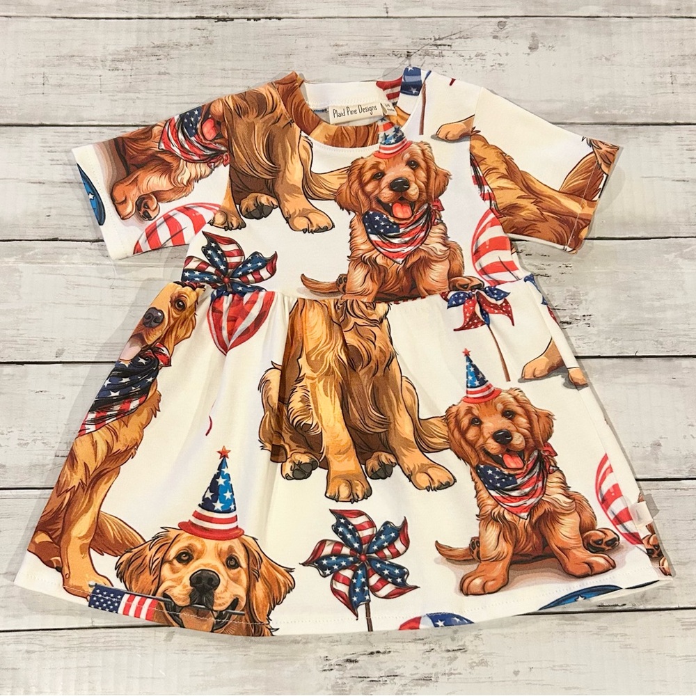 Patriotic Dog Print Dress